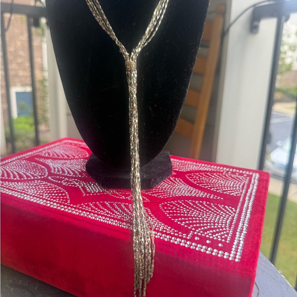 Elegant Gold TonedTassel Necklace